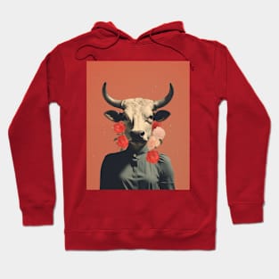 Woman cow surreal collage Hoodie